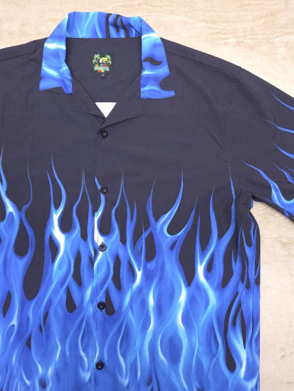Benny’s Blue Flame Button Front Shirt Men’s M
